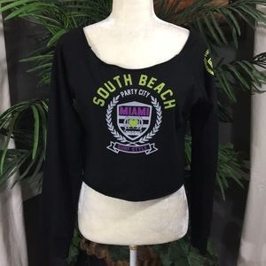 New Miami Beach cut off long sleeve sweatshirt